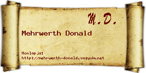 Mehrwerth Donald névjegykártya